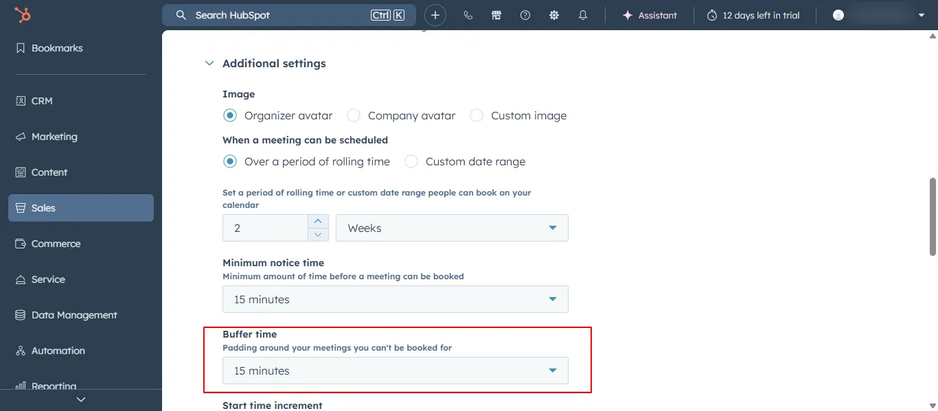 HubSpot meetings dashboard with scheduled events