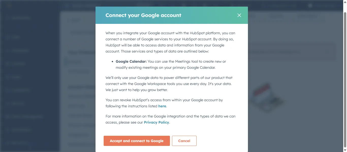 HubSpot meetings dashboard with scheduling links list