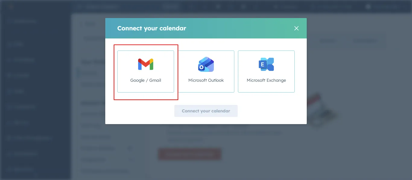 HubSpot calendar availability and scheduling window setup