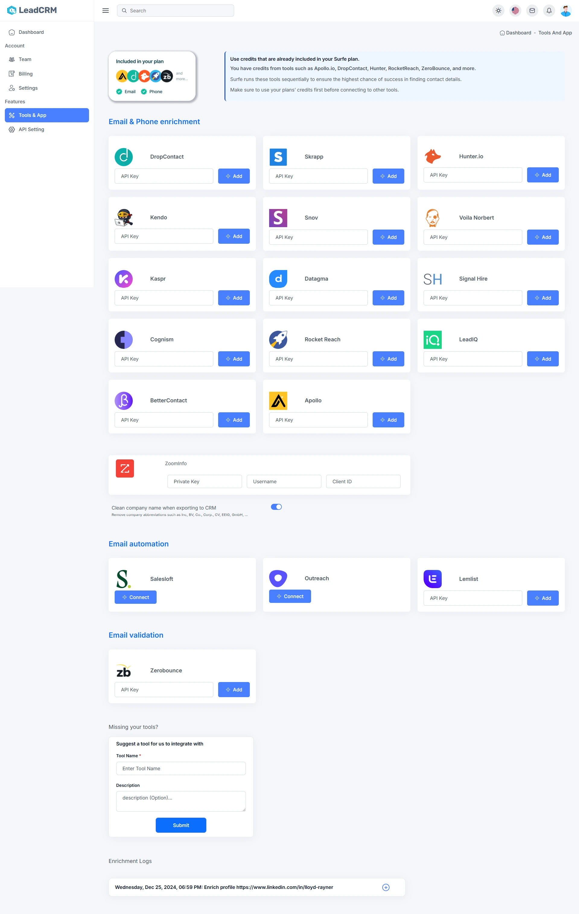 LeadCRM Tools & Apps