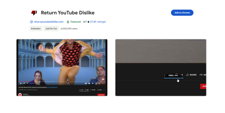 Return Youtube Dislike