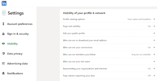Selective Network Visibility