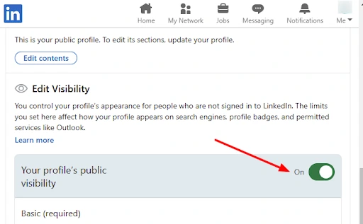 Adjust Your Public Profile Visibility