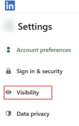 3.) Navigate to Visibility in the left sidebar