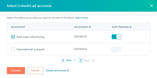 LinkedIn Ads to HubSpot