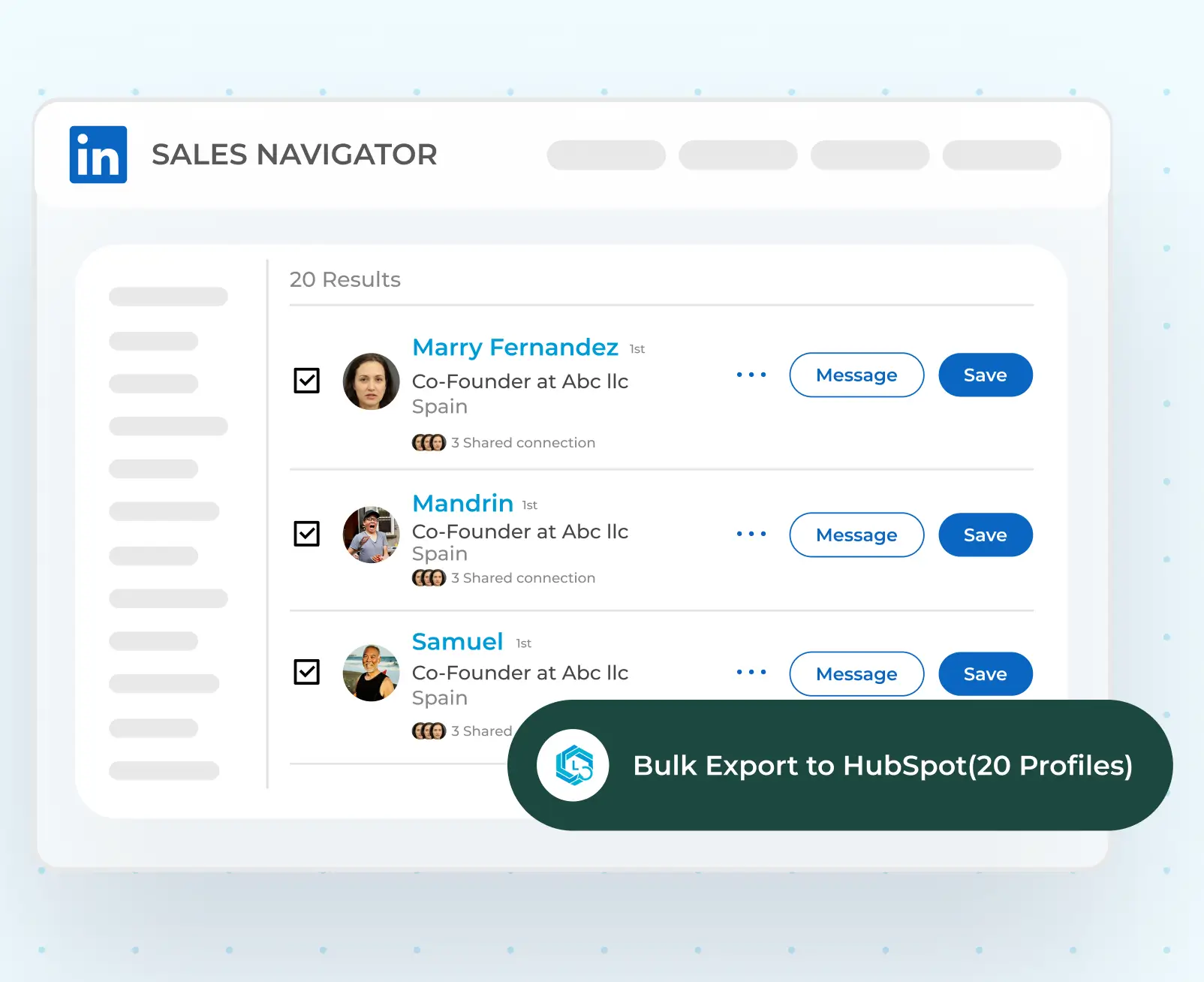 Bulk export image with button