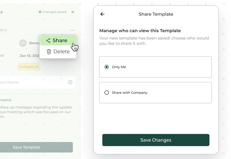 Template and shortcuts