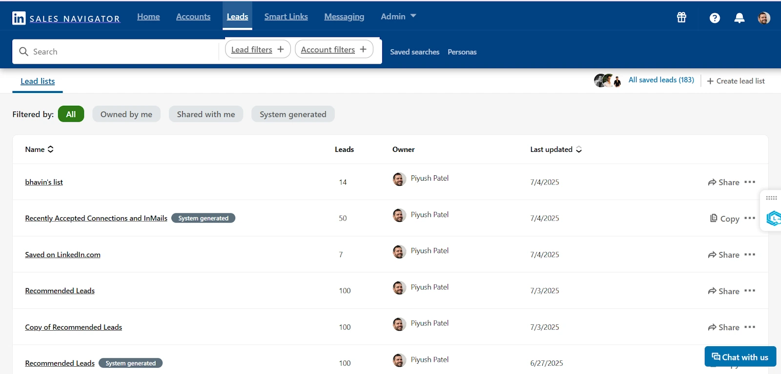 Export Leads from LinkedIn Sales Navigator