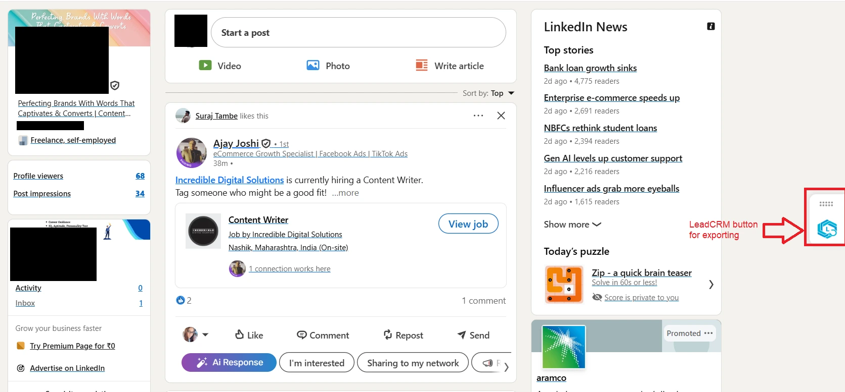 Export Leads from LinkedIn Sales Navigator