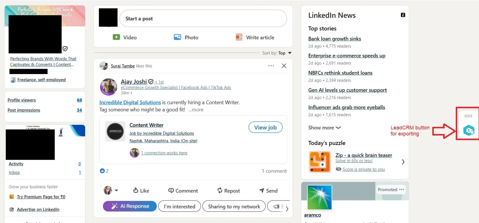 Sync LinkedIn Messages to Zoho CRM