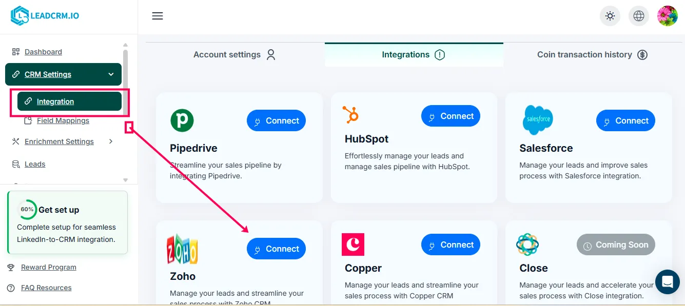 Sync LinkedIn Messages to Zoho CRM