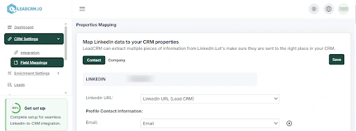 Map LinkedIn profile data to your Salesforce fields