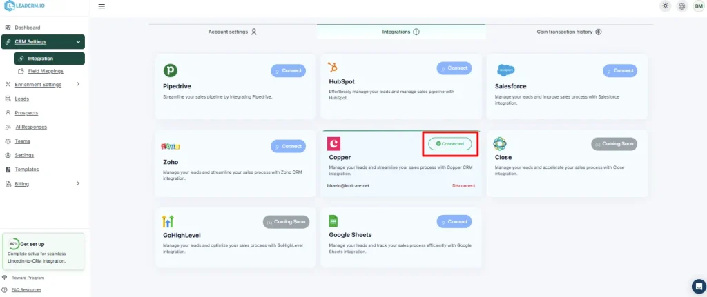 LinkedIn Message Sync for Copper CRM