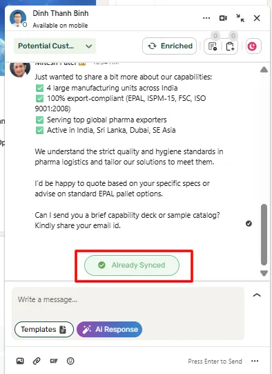 How to easily Sync Linkedin Messages to Copper